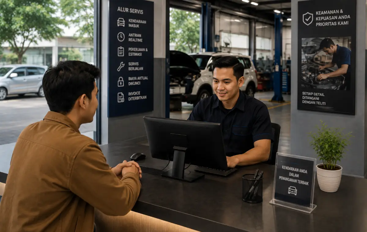 Tampilan AutoPro pada tahap Kendaraan masuk